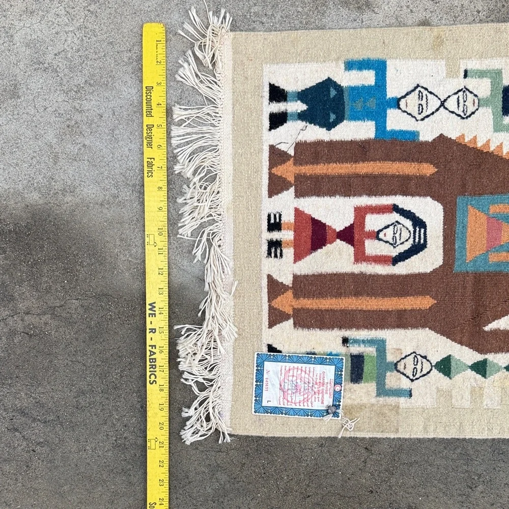 Tunisian Colorful Geometric Pattern Rug